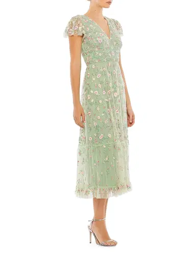 Mac Duggal Women's Floral Midi Dress - Sage Multi - Size 24 | Thumbnail 2 Mac Duggal Women's Floral Midi Dress - Sage Multi - Size 24 | Thumbnail 2
