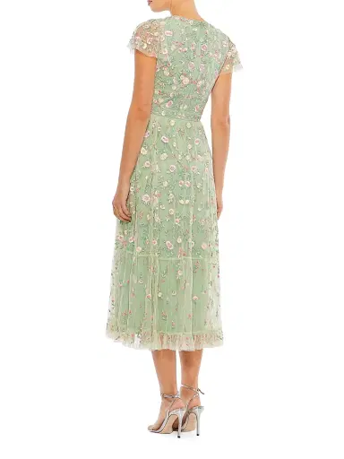 Mac Duggal Women's Floral Midi Dress - Sage Multi - Size 24 | Thumbnail 3 Mac Duggal Women's Floral Midi Dress - Sage Multi - Size 24 | Thumbnail 3