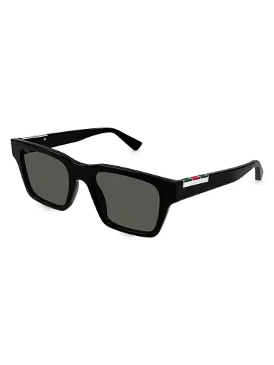Gucci Men's Subtle Web GG 51MM Square Sunglasses - Black | Thumbnail 1 Gucci Men's Subtle Web GG 51MM Square Sunglasses - Black | Thumbnail 1