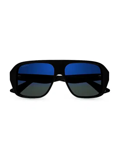 Gucci Men's Aspen 57MM Navigator Sunglasses | Thumbnail 2