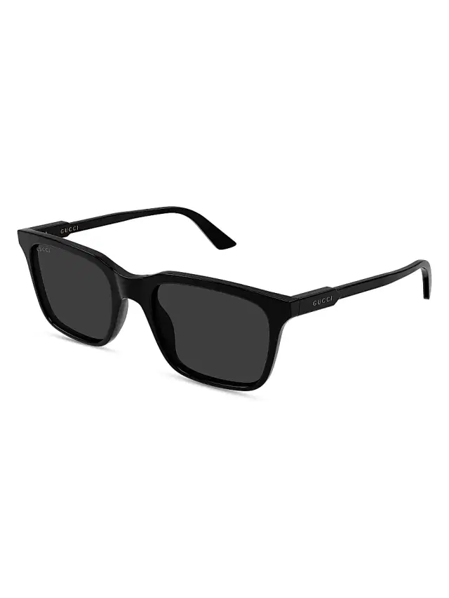 Gucci Men's Light Acetate 53MM Rectangular Sunglasses - Black