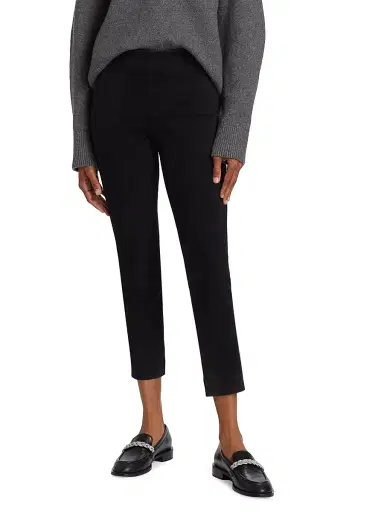 Vince Women's Stretch-Suede Cropped Pants | Thumbnail 3