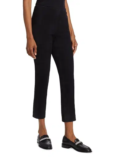 Vince Women's Stretch-Suede Cropped Pants | Thumbnail 4