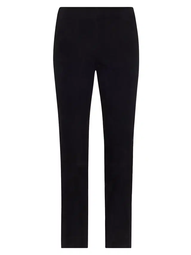 Vince Women's Stretch-Suede Cropped Pants - Black