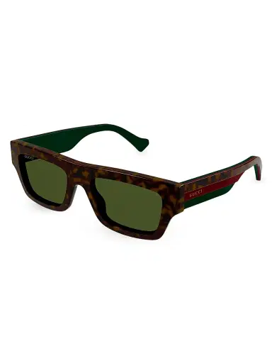 Gucci Men's Web Studi 55MM Acetate Rectangular Sunglasses | Thumbnail 2