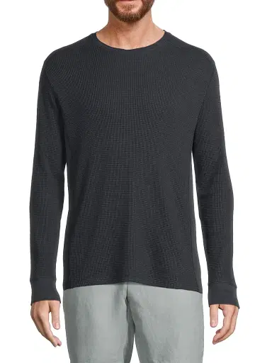 Vince Men's Thermal Crewneck Long-Sleeve T-Shirt - Coastal - Size XXL | Thumbnail 3