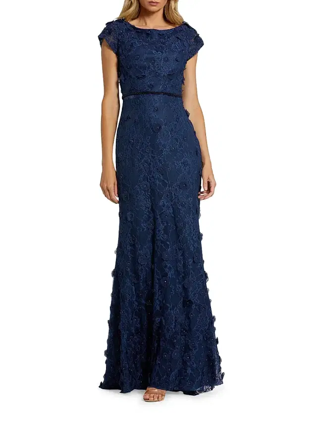 Mac Duggal Women's Beaded & Embroidered Lace Gown - Midnight