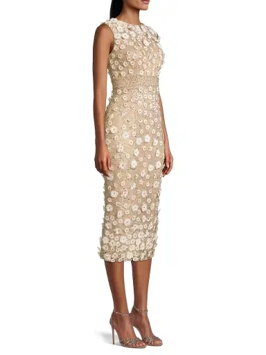 Mac Duggal Women's Floral Beaded Sheath Dress | Thumbnail 4