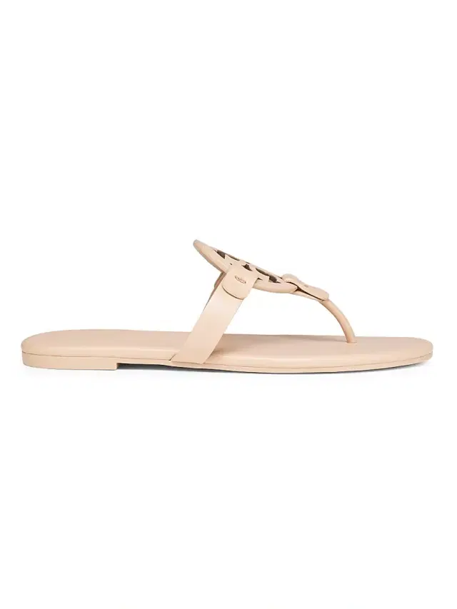 Tory Burch Women's Miller Leather Thong Sandals - Light Makeup