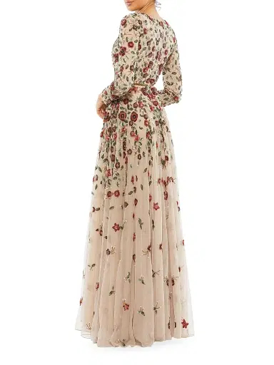 Mac Duggal Women's Floral Sequined Gown - Antique Rose - Size 24 | Thumbnail 2