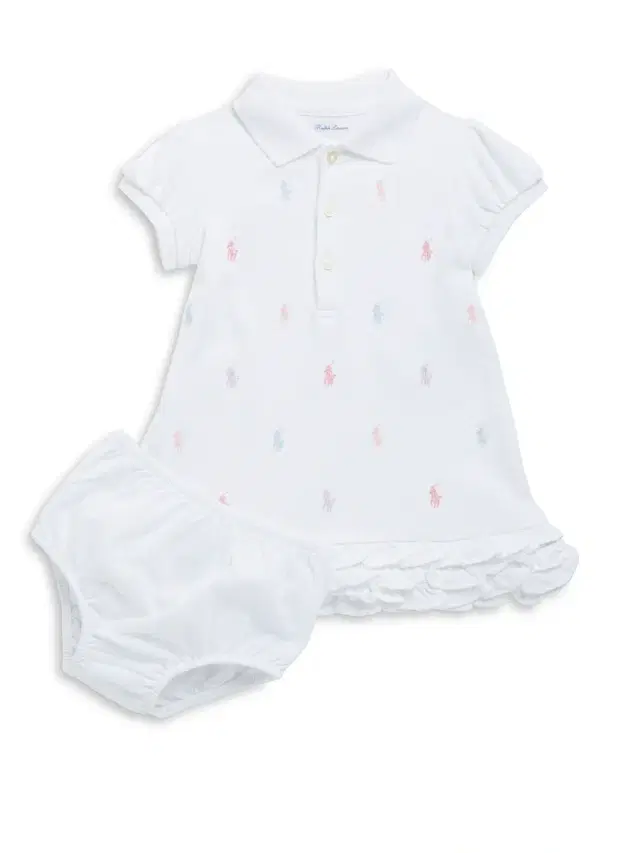 Polo Ralph Lauren Baby Girl's Ruffled Polo Dress & Bloomers Set - White 9 Months