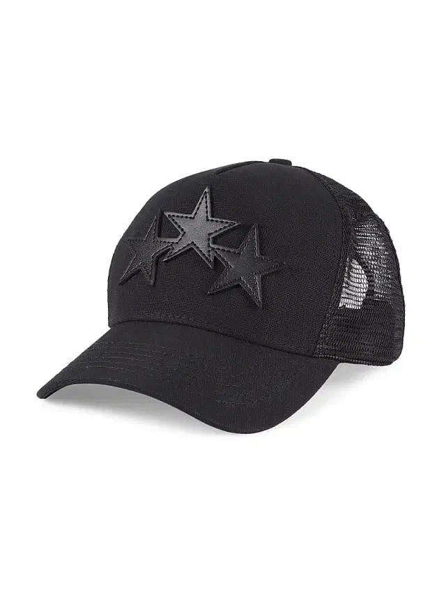 Amiri Men's Star Leather Trucker Hat - Black