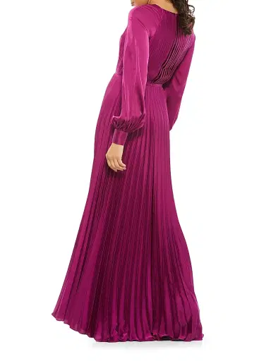 Mac Duggal Women's Ieena Pleated A-Line Chiffon Gown | Thumbnail 2 Mac Duggal Women's Ieena Pleated A-Line Chiffon Gown | Thumbnail 2