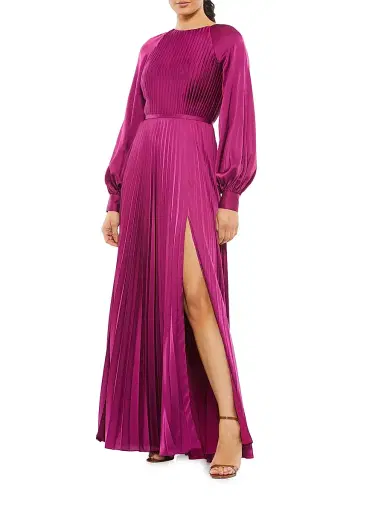 Mac Duggal Women's Ieena Pleated A-Line Chiffon Gown | Thumbnail 1 Mac Duggal Women's Ieena Pleated A-Line Chiffon Gown | Thumbnail 1