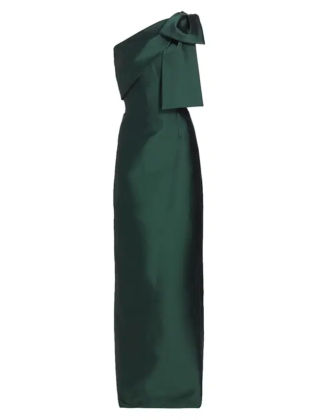 SACHIN BABI Women's Bonnie Satin One-Shoulder Gown - Forest Green