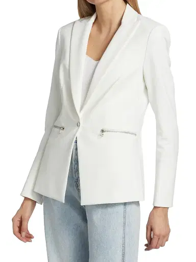Veronica Beard Women's Core Scuba Jacket - White - Size 14 | Thumbnail 4 Veronica Beard Women's Core Scuba Jacket - White - Size 14 | Thumbnail 4