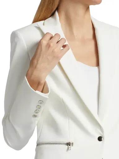 Veronica Beard Women's Core Scuba Jacket - White - Size 14 | Thumbnail 6 Veronica Beard Women's Core Scuba Jacket - White - Size 14 | Thumbnail 6
