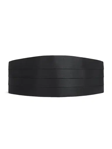 ZEGNA Men's Silk Cummerbund - Black | Thumbnail 1 ZEGNA Men's Silk Cummerbund - Black | Thumbnail 1