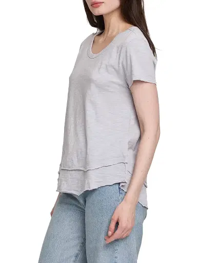 Wilt Women's Short Sleeve Mock Layer T-Shirt - Mist | Thumbnail 3 Wilt Women's Short Sleeve Mock Layer T-Shirt - Mist | Thumbnail 3