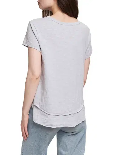 Wilt Women's Short Sleeve Mock Layer T-Shirt - Mist | Thumbnail 4 Wilt Women's Short Sleeve Mock Layer T-Shirt - Mist | Thumbnail 4