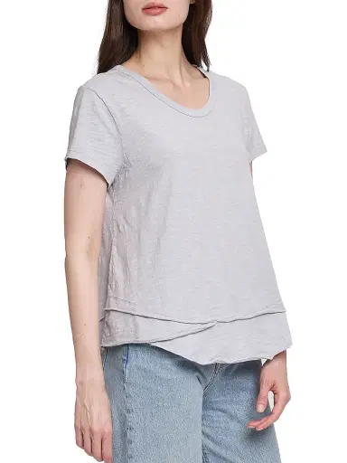 Wilt Women's Short Sleeve Mock Layer T-Shirt - Mist | Thumbnail 6 Wilt Women's Short Sleeve Mock Layer T-Shirt - Mist | Thumbnail 6