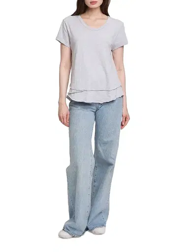 Wilt Women's Short Sleeve Mock Layer T-Shirt - Mist | Thumbnail 7 Wilt Women's Short Sleeve Mock Layer T-Shirt - Mist | Thumbnail 7