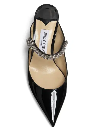 Jimmy Choo Women's Bing 65MM Embellished Patent Leather Mules - Black | Thumbnail 4 Jimmy Choo Women's Bing 65MM Embellished Patent Leather Mules - Black | Thumbnail 4
