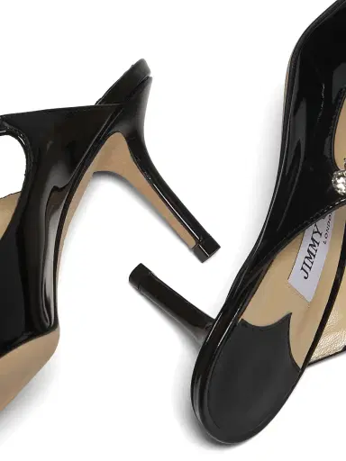 Jimmy Choo Women's Bing 65MM Embellished Patent Leather Mules - Black | Thumbnail 5 Jimmy Choo Women's Bing 65MM Embellished Patent Leather Mules - Black | Thumbnail 5