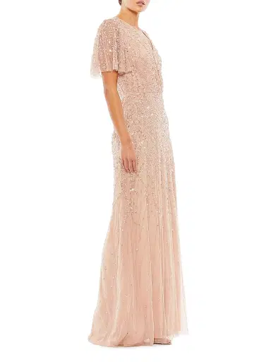 Mac Duggal Women's Sequined Beaded Tulle Gown - Beige - Size 18 | Thumbnail 2