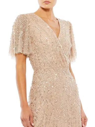 Mac Duggal Women's Sequined Beaded Tulle Gown - Beige - Size 18 | Thumbnail 4