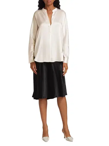 Vince Women's Silk Long-Sleeve Blouse | Thumbnail 2 Vince Women's Silk Long-Sleeve Blouse | Thumbnail 2