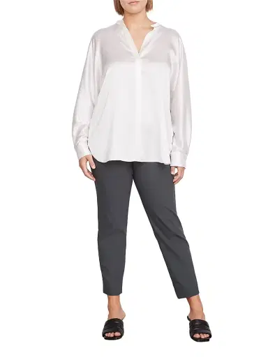 Vince Women's Silk Long-Sleeve Blouse - Optic White - Size 22 | Thumbnail 3 Vince Women's Silk Long-Sleeve Blouse - Optic White - Size 22 | Thumbnail 3