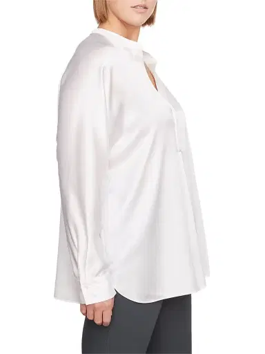 Vince Women's Silk Long-Sleeve Blouse - Optic White - Size 22 | Thumbnail 9 Vince Women's Silk Long-Sleeve Blouse - Optic White - Size 22 | Thumbnail 9