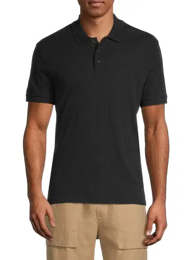 Vince Men's Classic Polo Shirt - Black - Size Small | Thumbnail 3 Vince Men's Classic Polo Shirt - Black - Size Small | Thumbnail 3
