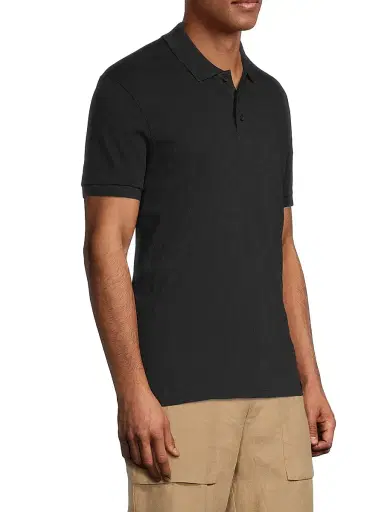 Vince Men's Classic Polo Shirt - Black - Size Small | Thumbnail 4 Vince Men's Classic Polo Shirt - Black - Size Small | Thumbnail 4