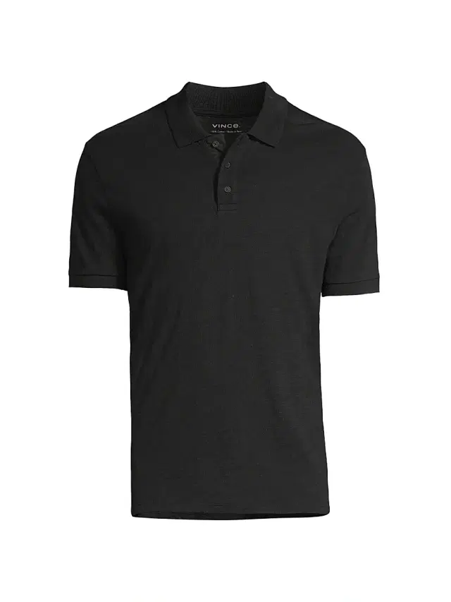 Vince Men's Classic Polo Shirt - Black