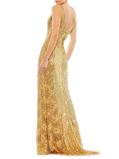 Mac Duggal Women's Sleeveless Sequin Gown - Gold - Size 16 | Thumbnail 2