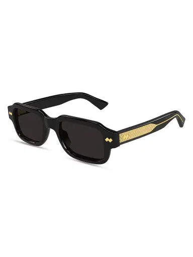 Bottega Veneta Men's Intrecciato Wirecore 50MM Rectangular Sunglasses | Thumbnail 1
