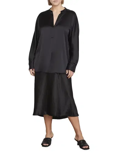 Vince Women's Silk Long-Sleeve Blouse - Black - Size 22 | Thumbnail 3