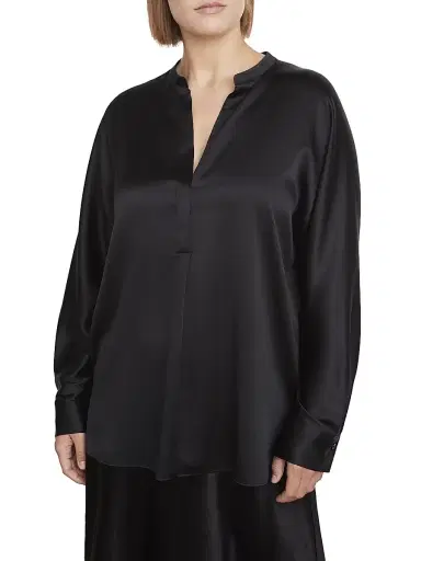 Vince Women's Silk Long-Sleeve Blouse - Black - Size 22 | Thumbnail 7