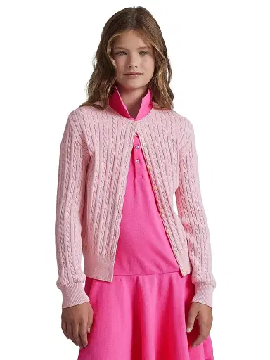 Polo Ralph Lauren Girl's Cable-Knit Cotton Cardigan | Thumbnail 2 Polo Ralph Lauren Girl's Cable-Knit Cotton Cardigan | Thumbnail 2