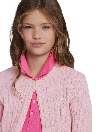 Polo Ralph Lauren Girl's Cable-Knit Cotton Cardigan | Thumbnail 3 Polo Ralph Lauren Girl's Cable-Knit Cotton Cardigan | Thumbnail 3