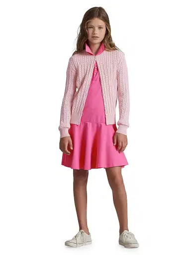 Polo Ralph Lauren Girl's Cable-Knit Cotton Cardigan | Thumbnail 4 Polo Ralph Lauren Girl's Cable-Knit Cotton Cardigan | Thumbnail 4