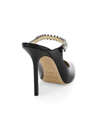 Jimmy Choo Women's Bing 100MM Embellished Patent Leather Mules - Black | Thumbnail 3 Jimmy Choo Women's Bing 100MM Embellished Patent Leather Mules - Black | Thumbnail 3