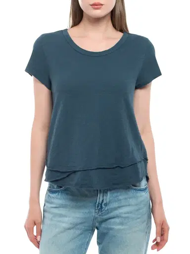 Wilt Women's Short Sleeve Mock Layer T-Shirt - Legion Blue | Thumbnail 1