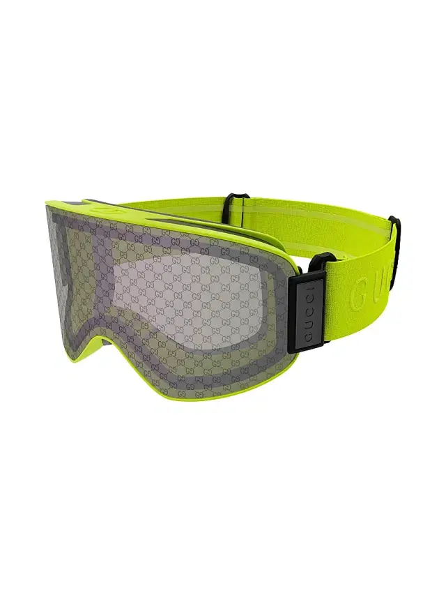 Gucci Men's Ski Mask 99MM Logo-Detail Goggles - Green Smoke