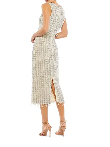 Mac Duggal Women's Beaded Fringe Sheath Dress - Beige - Size 16 | Thumbnail 2 Mac Duggal Women's Beaded Fringe Sheath Dress - Beige - Size 16 | Thumbnail 2