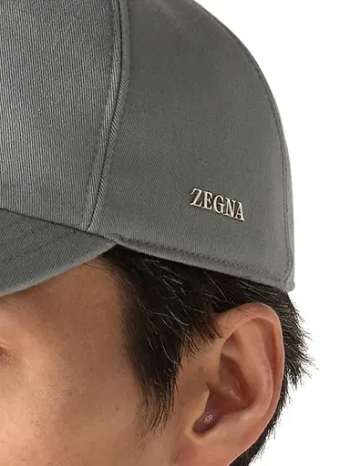 Zegna Men's Cotton Baseball Cap - Dark Taupe | Thumbnail 4