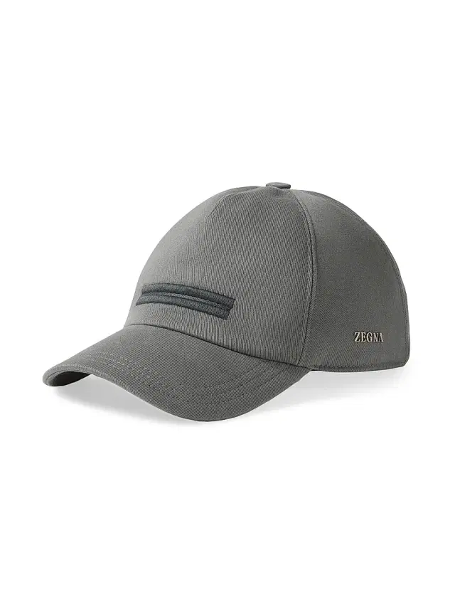 Zegna Men's Cotton Baseball Cap - Dark Taupe
