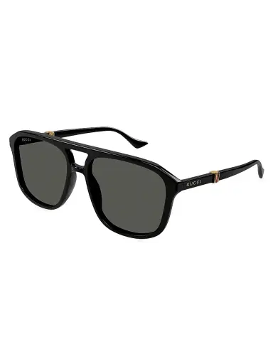 Gucci Men's Running Web GG1494S 57MM Navigator Sunglasses | Thumbnail 3